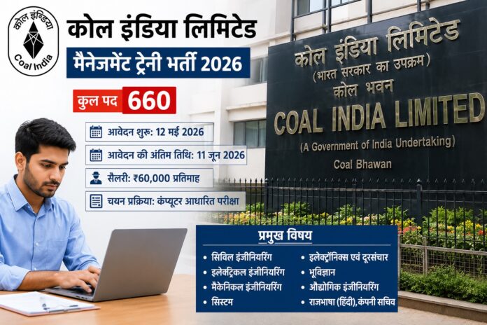 कोल इंडिया मैनेजमेंट ट्रेनी भर्ती 2026 की सांकेतिक तस्वीर