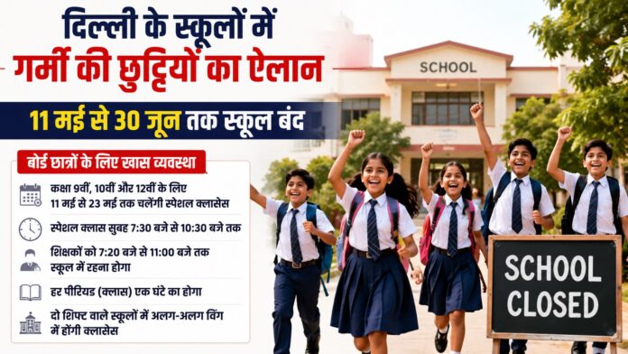 दिल्ली के स्कूलों में गर्मी की छुट्टियों का ऐलान