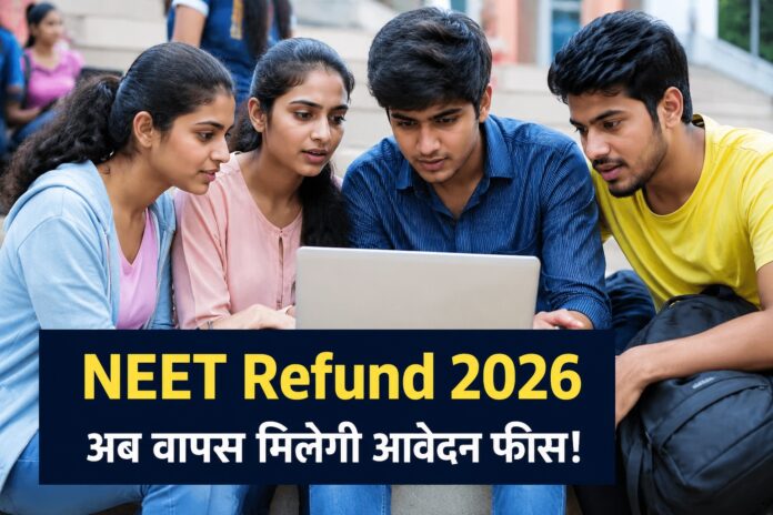 नीट यूजी 2026 रिफंड प्रक्रिया की जानकारी लेते छात्र